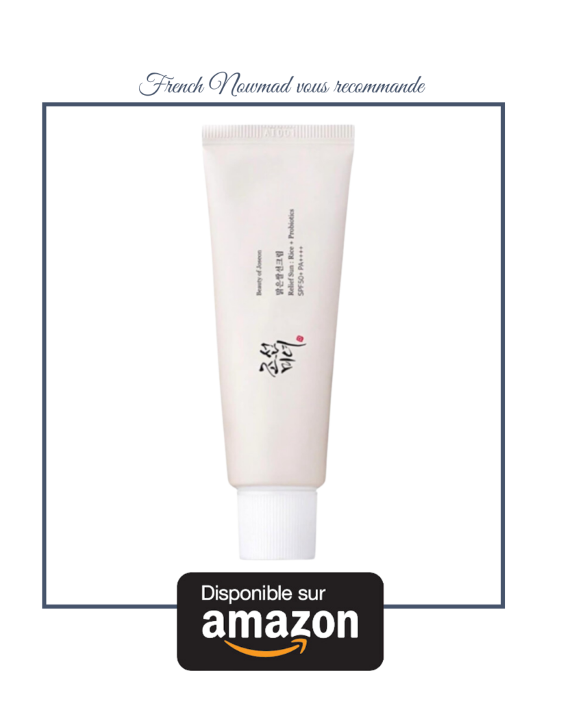Beauty of Joseon Crème solaire Rice Probiotics SPF 50+ aux extraits de riz.