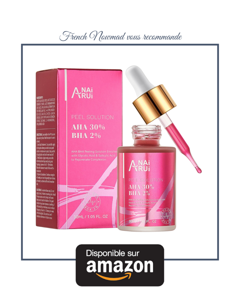 ANAiRUi Acide Glycolique Peeling Visage, Sérum Exfoliant Visage AHA + BHA