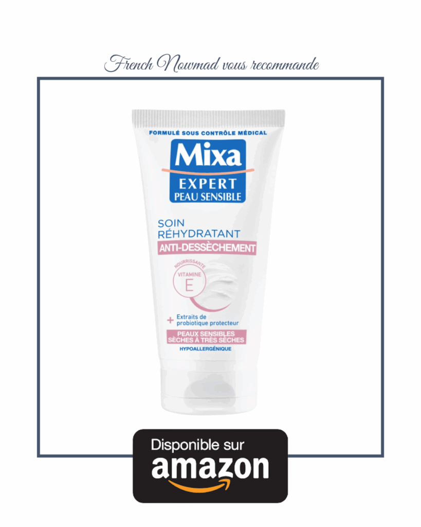 La crème Mixa anti-dessèchement pour les peaux sensibles et sèches.